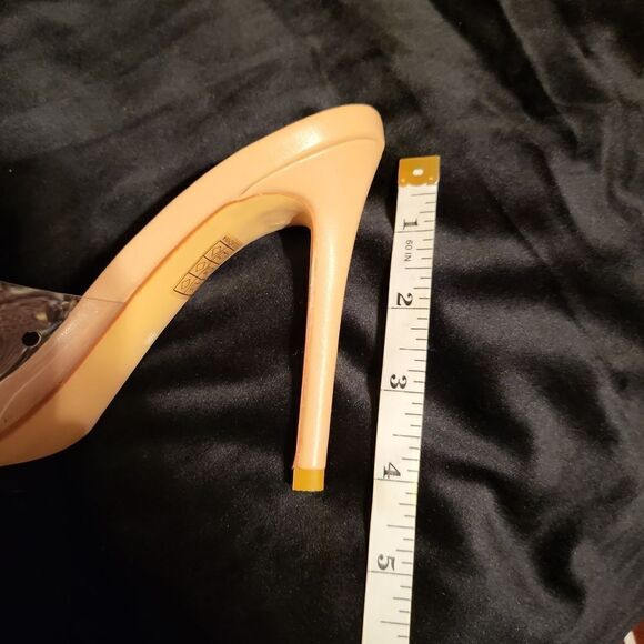 Square toe clear top,pink sole,4 ink high heels size 36, only been tried on, new - Picture 6 of 6
